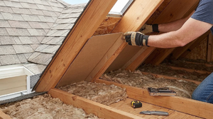 Properly installed attic ventilation baffle creating a clear air channel from soffit to attic