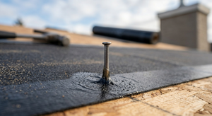 Demonstration of ice and water shield membrane self-sealing around a nail penetration