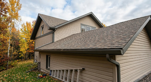 Sagging roof deck visible from exterior showing structural deterioration