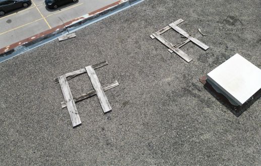 Scupper drain box at a flat roof edge in Pickering, ON