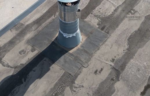 Mushroom vent on a flat roof in North York, ON