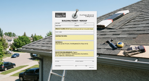 Example of a residential roofing building permit application form